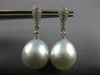 .37CT DIAMOND & AAA SOUTH SEA PEARL 18K WHITE GOLD 3D TEAR DROP HANGING EARRINGS