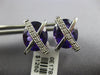 LARGE 11.45CT DIAMOND & AAA AMETHYST 14K WHITE GOLD OVAL & ROUND X STUD EARRINGS