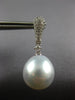 .37CT DIAMOND & AAA SOUTH SEA PEARL 18K WHITE GOLD 3D TEAR DROP HANGING EARRINGS