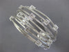 LARGE .48CT DIAMOND 14K WHITE GOLD MULTI ROW SQUARE FLEXIBLE FUN BANGLE BRACELET