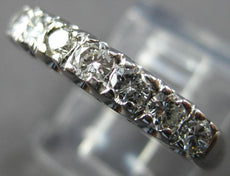 ANTIQUE .42CT DIAMOND 14KT WHITE GOLD 7 STONE FILIGREE WEDDING ANNIVERSARY RING