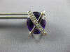 LARGE 11.45CT DIAMOND & AAA AMETHYST 14K WHITE GOLD OVAL & ROUND X STUD EARRINGS