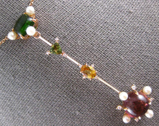 6.72CT DIAMOND & AAA TOURMALINE & SOUTH SEA PEARL 18KT ROSE GOLD LARIAT PENDANT