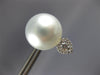 LARGE .27CT DIAMOND & AAA SOUTH SEA PEARL 18K WHITE GOLD TEAR DROP STUD EARRINGS