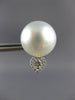 LARGE .27CT DIAMOND & AAA SOUTH SEA PEARL 18K WHITE GOLD TEAR DROP STUD EARRINGS