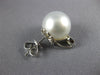LARGE .27CT DIAMOND & AAA SOUTH SEA PEARL 18K WHITE GOLD TEAR DROP STUD EARRINGS