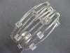 LARGE .48CT DIAMOND 14K WHITE GOLD MULTI ROW SQUARE FLEXIBLE FUN BANGLE BRACELET