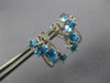 LARGE 5.5CT DIAMOND & AAA BLUE TOPAZ 14K WHITE GOLD MULTI SHAPE HANGING EARRINGS