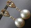 2.93CT DIAMOND AAA MORGANITE & SOUTH SEA PEARL 18K ROSE GOLD 3D HANGING EARRINGS