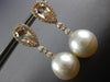 2.93CT DIAMOND AAA MORGANITE & SOUTH SEA PEARL 18K ROSE GOLD 3D HANGING EARRINGS