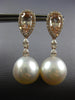 2.93CT DIAMOND AAA MORGANITE & SOUTH SEA PEARL 18K ROSE GOLD 3D HANGING EARRINGS