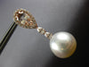 2.93CT DIAMOND AAA MORGANITE & SOUTH SEA PEARL 18K ROSE GOLD 3D HANGING EARRINGS