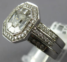 1.75CT DIAMOND 14KT WHITE GOLD ROUND & BAGUETTE ENGAGEMENT/ANNIVERSARY RING SET