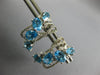 LARGE 5.5CT DIAMOND & AAA BLUE TOPAZ 14K WHITE GOLD MULTI SHAPE HANGING EARRINGS
