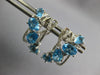 LARGE 5.5CT DIAMOND & AAA BLUE TOPAZ 14K WHITE GOLD MULTI SHAPE HANGING EARRINGS