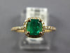 .87CT DIAMOND & AAA EMERALD 14KT YELLOW GOLD SQUARE HALO FRIENDSHIP PROMISE RING