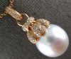 ESTATE LARGE .60CT DIAMOND & AAA SOUTH SEA PEARL 18KT ROSE GOLD FILIGREE PENDANT