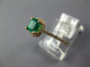 .87CT DIAMOND & AAA EMERALD 14KT YELLOW GOLD SQUARE HALO FRIENDSHIP PROMISE RING