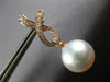 LARGE .57CT DIAMOND AAA SOUTH SEA PEARL 18KT ROSE GOLD INFINITY HANGING EARRINGS