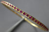 ESTATE 2.05CT AAA PINK RUBY 18KT YELLOW GOLD 3D ETERNITY BANGLE BRACELET