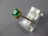 .87CT DIAMOND & AAA EMERALD 14KT YELLOW GOLD SQUARE HALO FRIENDSHIP PROMISE RING