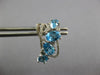 LARGE 5.5CT DIAMOND & AAA BLUE TOPAZ 14K WHITE GOLD MULTI SHAPE HANGING EARRINGS