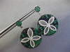 4.4CT DIAMOND & AAA EMERALD & SAPPHIRE 14K WHITE GOLD BUTTERFLY HANGING EARRINGS