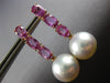3.50CT AAA PINK SAPPPHIRE & SOUTH SEA PEARL 18KT ROSE GOLD OVAL HANGING EARRINGS