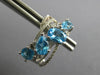 LARGE 5.5CT DIAMOND & AAA BLUE TOPAZ 14K WHITE GOLD MULTI SHAPE HANGING EARRINGS