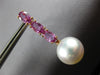 3.50CT AAA PINK SAPPPHIRE & SOUTH SEA PEARL 18KT ROSE GOLD OVAL HANGING EARRINGS