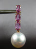 3.50CT AAA PINK SAPPPHIRE & SOUTH SEA PEARL 18KT ROSE GOLD OVAL HANGING EARRINGS