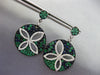 4.4CT DIAMOND & AAA EMERALD & SAPPHIRE 14K WHITE GOLD BUTTERFLY HANGING EARRINGS