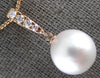 ESTATE .15CT DIAMOND & AAA SOUTH SEA PEARL 14K ROSE GOLD 3D JOURNEY LOVE PENDANT