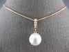 ESTATE .15CT DIAMOND & AAA SOUTH SEA PEARL 14K ROSE GOLD 3D JOURNEY LOVE PENDANT