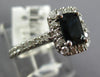 1.21CT DIAMOND & AAA SAPPHIRE 14K WHITE GOLD 3D EMERALD CUT HALO ENGAGEMENT RING