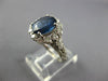 3.48CT DIAMOND & AAA SAPPHIRE 14K WHITE GOLD OVAL & ROUND FLOWER ENGAGEMENT RING