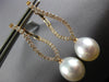 LARGE .7CT DIAMOND & AAA SOUTH SEA PEARL 18K ROSE GOLD INFINITY HANGING EARRINGS