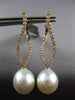 LARGE .7CT DIAMOND & AAA SOUTH SEA PEARL 18K ROSE GOLD INFINITY HANGING EARRINGS