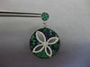 4.4CT DIAMOND & AAA EMERALD & SAPPHIRE 14K WHITE GOLD BUTTERFLY HANGING EARRINGS