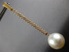 LONG .63CT DIAMOND & AAA SOUTH SEA PEARL 18KT ROSE GOLD 3D BAR HANGING EARRINGS