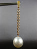 LONG .63CT DIAMOND & AAA SOUTH SEA PEARL 18KT ROSE GOLD 3D BAR HANGING EARRINGS