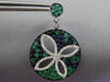 4.4CT DIAMOND & AAA EMERALD & SAPPHIRE 14K WHITE GOLD BUTTERFLY HANGING EARRINGS