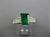 1.45CT DIAMOND & AAA EMERALD 14KT WHITE GOLD EMERALD CUT & ROUND ENGAGEMENT RING