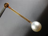 LONG .63CT DIAMOND & AAA SOUTH SEA PEARL 18KT ROSE GOLD 3D BAR HANGING EARRINGS