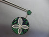 4.4CT DIAMOND & AAA EMERALD & SAPPHIRE 14K WHITE GOLD BUTTERFLY HANGING EARRINGS
