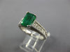 1.45CT DIAMOND & AAA EMERALD 14KT WHITE GOLD EMERALD CUT & ROUND ENGAGEMENT RING