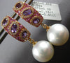 1.18CT DIAMOND AAA MULTI GEM & SOUTH SEA PEARL 18K ROSE GOLD 3D HANGING EARRINGS