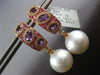 1.18CT DIAMOND AAA MULTI GEM & SOUTH SEA PEARL 18K ROSE GOLD 3D HANGING EARRINGS