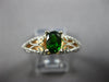 1.5CT DIAMOND & AAA TSAVORITE 18K WHITE & ROSE GOLD OVAL & ROUND ENGAGEMENT RING