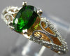 1.5CT DIAMOND & AAA TSAVORITE 18K WHITE & ROSE GOLD OVAL & ROUND ENGAGEMENT RING